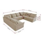 Narożnik - VERSO U 8M - uniwersalny - kremowy, plusz