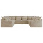 Narożnik - VERSO U 8M - uniwersalny - kremowy, plusz