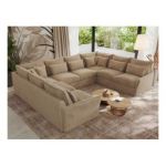 Narożnik - VERSO U 8M - uniwersalny - beżowy, plusz