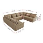 Narożnik - VERSO U 8M - uniwersalny - beżowy, plusz