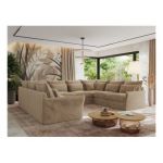 Narożnik - VERSO U 8M - uniwersalny - beżowy, plusz