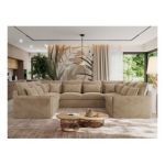 Narożnik - VERSO U 8M - uniwersalny - beżowy, plusz