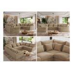 Narożnik - VERSO U 8M - uniwersalny - beżowy, plusz