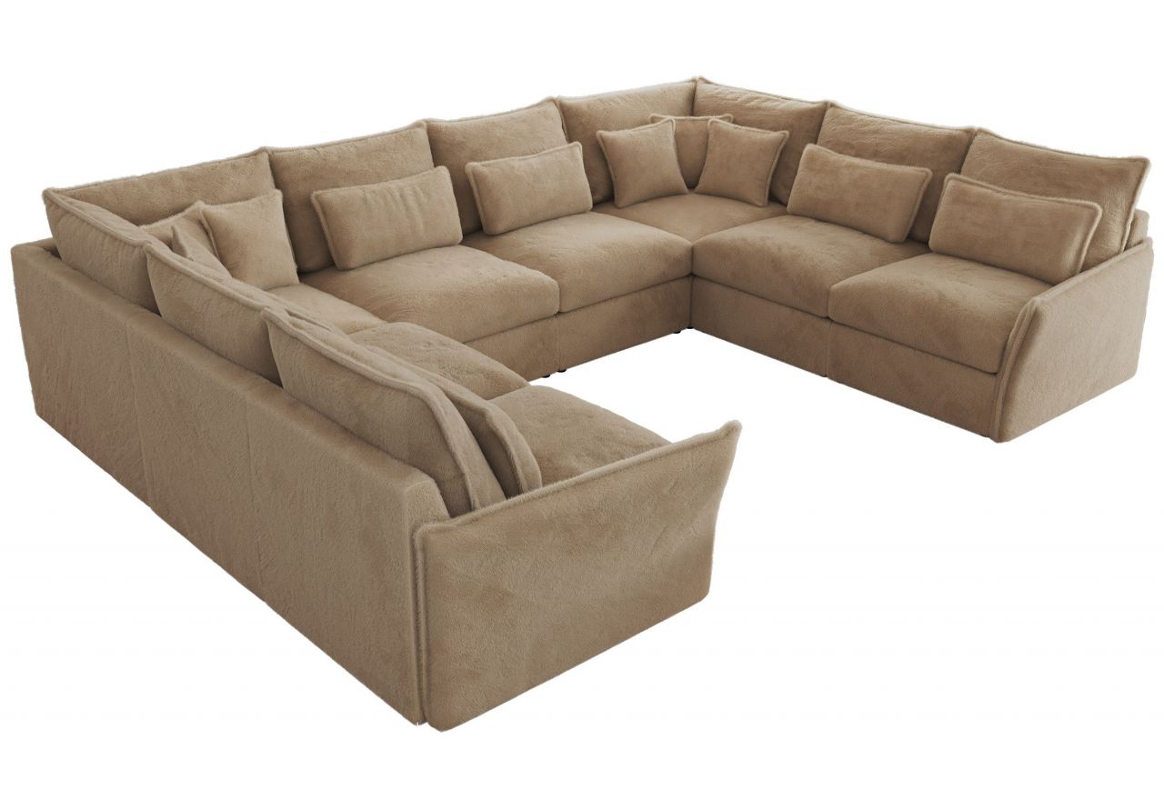 Narożnik - VERSO U 8M - uniwersalny - beżowy, plusz