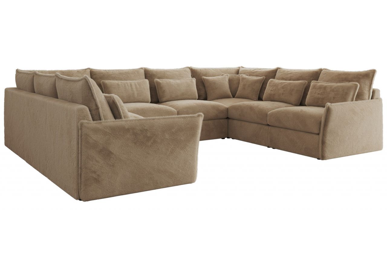 Narożnik - VERSO U 8M - uniwersalny - beżowy, plusz