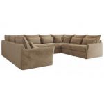 Narożnik - VERSO U 8M - uniwersalny - beżowy, plusz