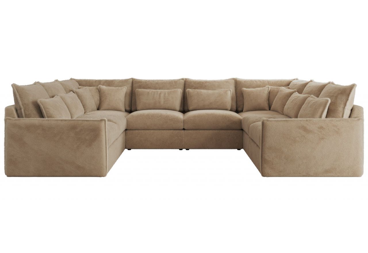 Narożnik - VERSO U 8M - uniwersalny - beżowy, plusz