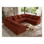 Narożnik - VERSO U 8M - uniwersalny - pomarańczowy, plusz