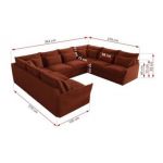 Narożnik - VERSO U 8M - uniwersalny - pomarańczowy, plusz