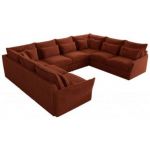 Narożnik - VERSO U 8M - uniwersalny - pomarańczowy, plusz