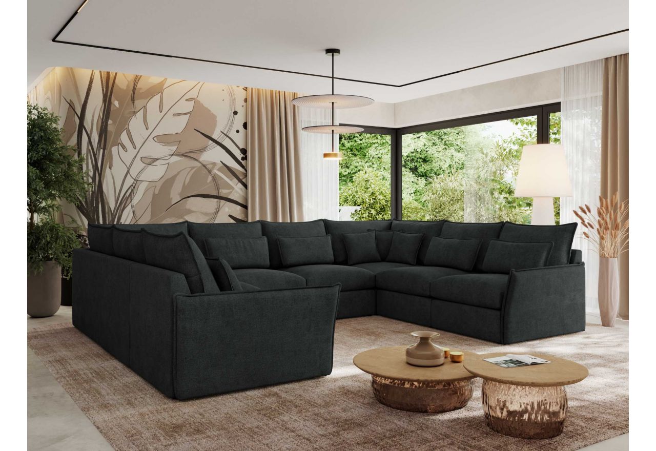 Narożnik - VERSO U 8M - uniwersalny - ciemnoszary, struktura