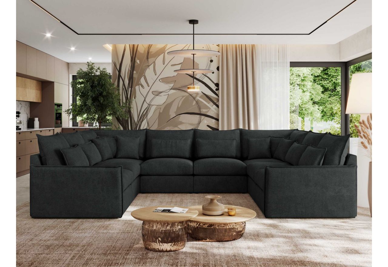 Narożnik - VERSO U 8M - uniwersalny - ciemnoszary, struktura