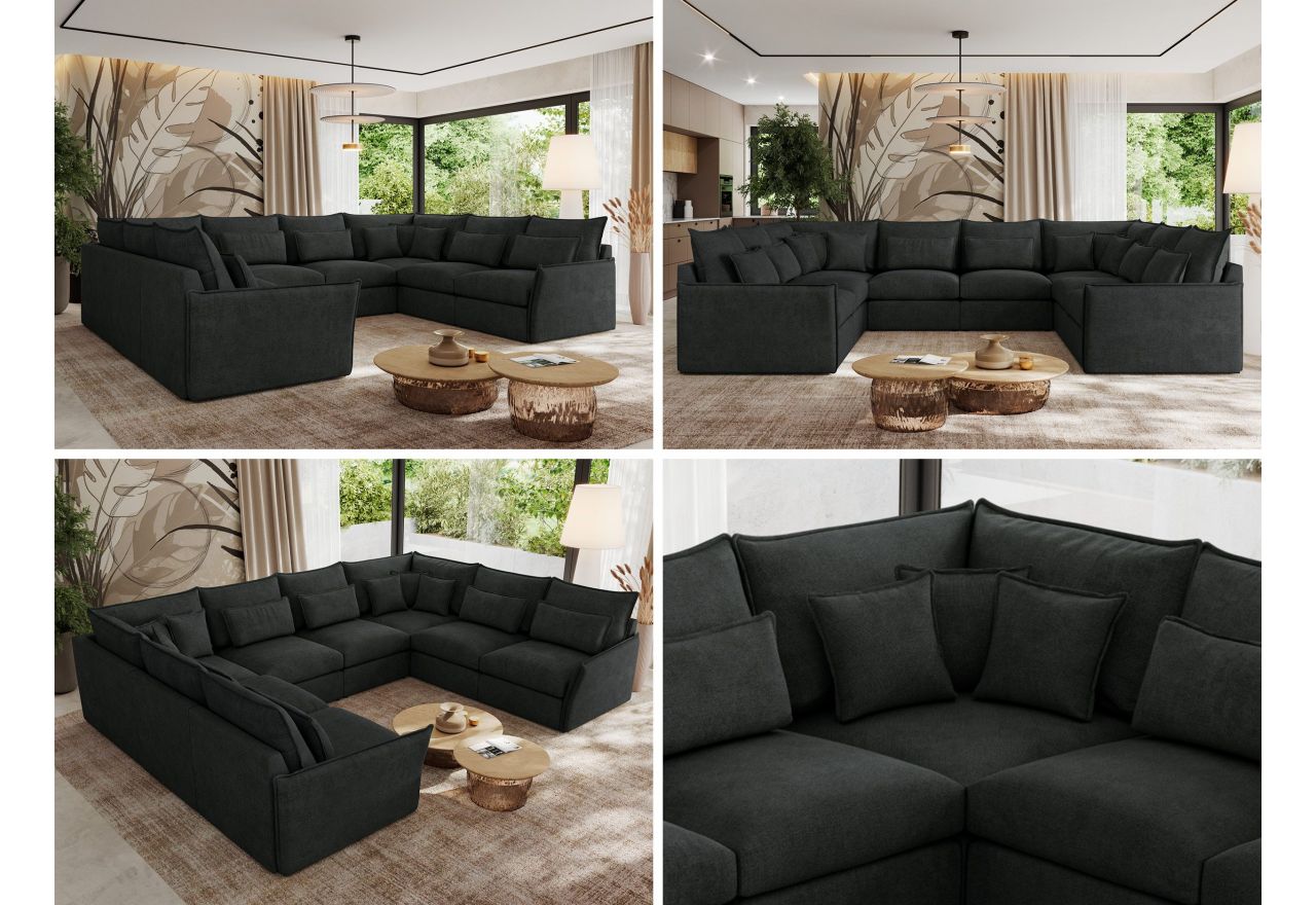 Narożnik - VERSO U 8M - uniwersalny - ciemnoszary, struktura