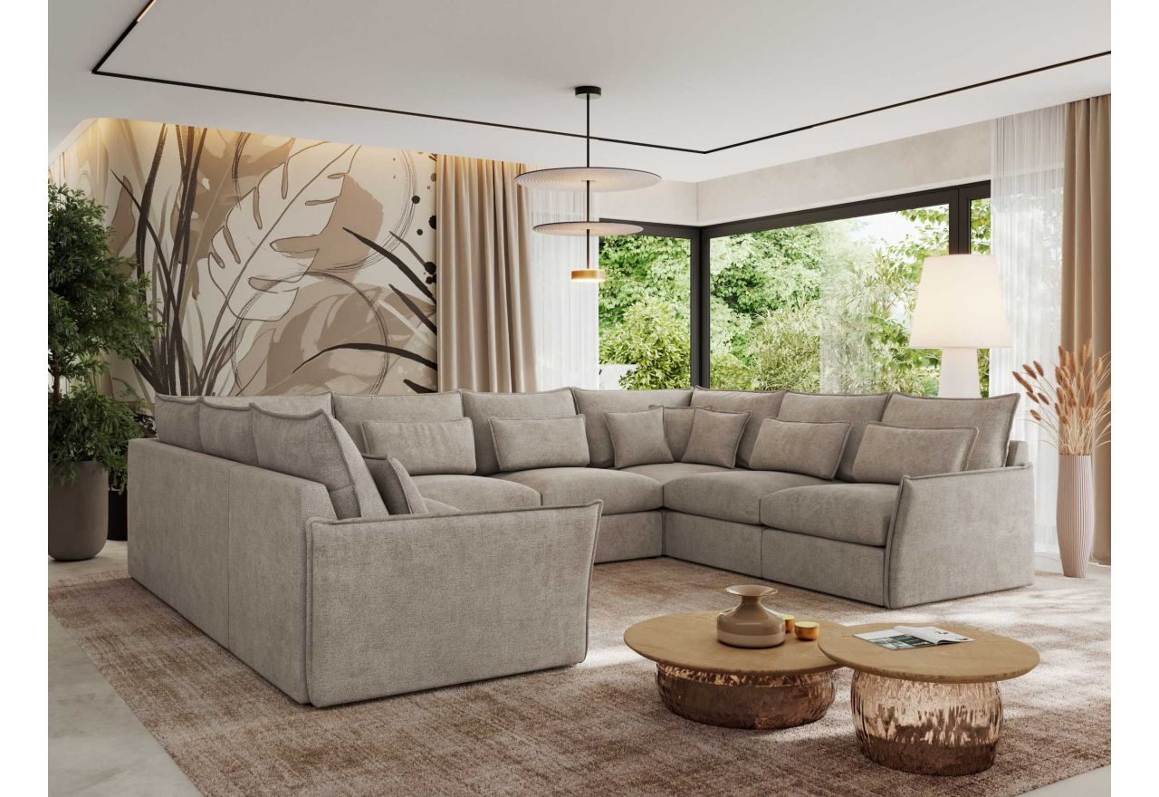 Narożnik - VERSO U 8M - uniwersalny - beżowy, struktura