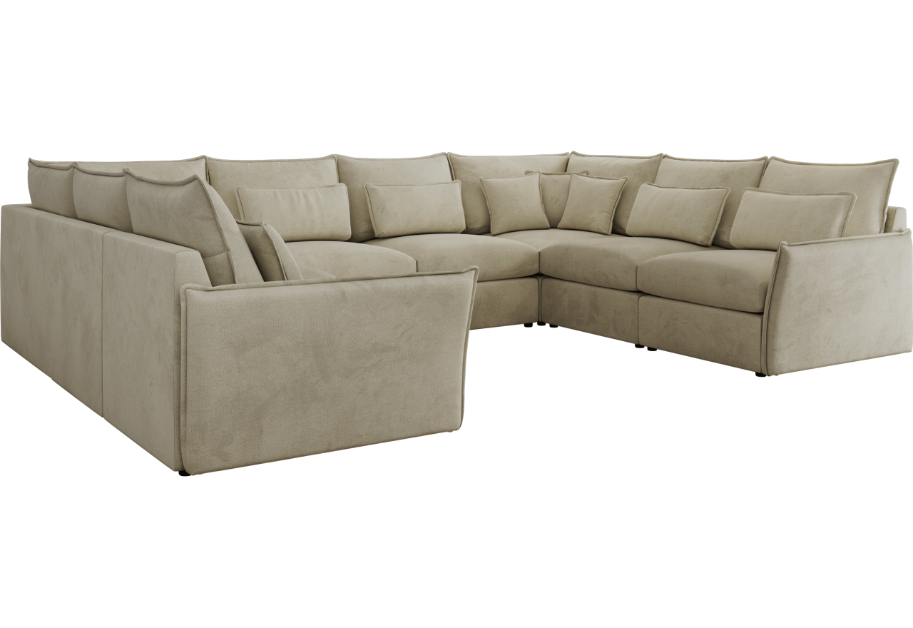 Narożnik - VERSO U 8M - uniwersalny - beżowy, welvet