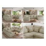 Narożnik - VERSO U 8M - uniwersalny - beżowy, welvet