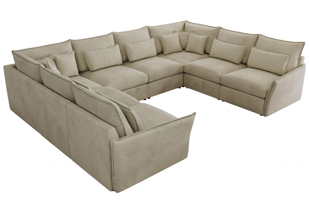 Narożnik - VERSO U 8M - uniwersalny - beżowy, welvet