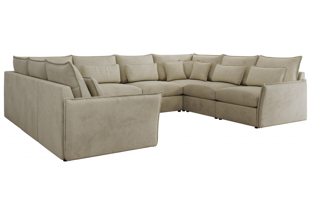 Narożnik - VERSO U 8M - uniwersalny - beżowy, welvet