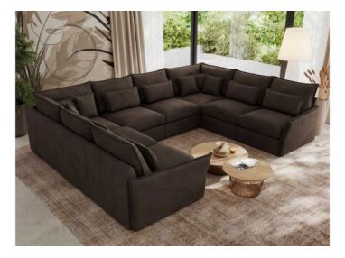 Narożnik - VERSO U 8M - uniwersalny - brązowy, welvet