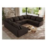 Narożnik - VERSO U 8M - uniwersalny - brązowy, welvet