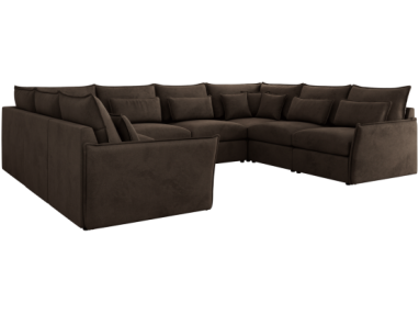 Narożnik - VERSO U 8M - uniwersalny - brązowy, welvet