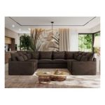 Narożnik - VERSO U 8M - uniwersalny - brązowy, welvet