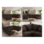 Narożnik - VERSO U 8M - uniwersalny - brązowy, welvet