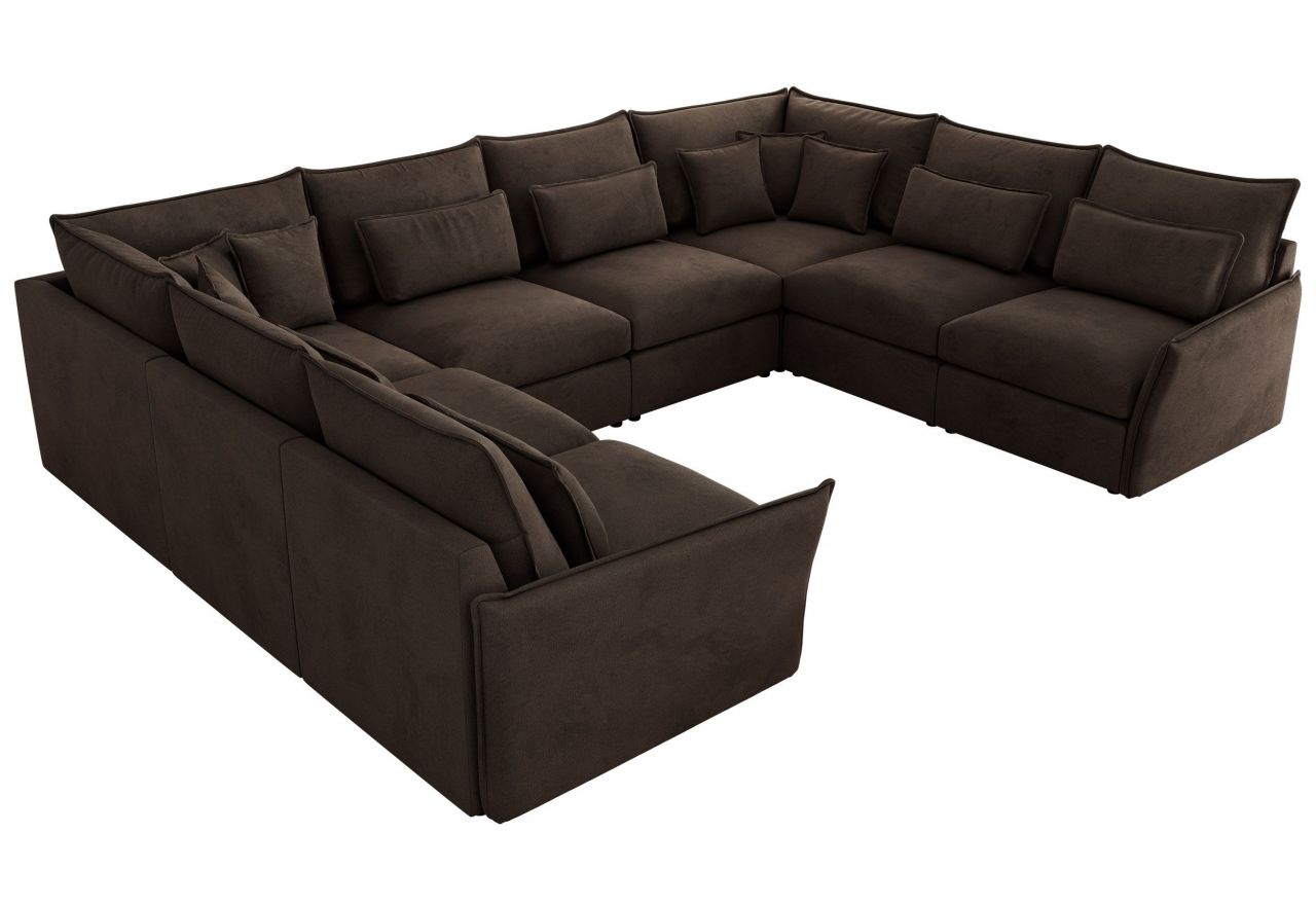 Narożnik - VERSO U 8M - uniwersalny - brązowy, welvet