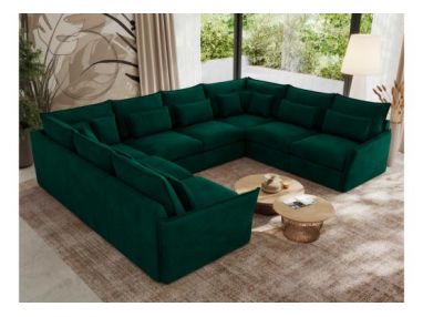 Narożnik - VERSO U 8M - uniwersalny - ciemnozielony, welvet