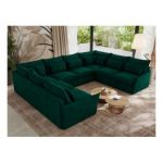 Narożnik - VERSO U 8M - uniwersalny - ciemnozielony, welvet