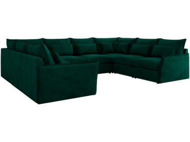 Narożnik - VERSO U 8M - uniwersalny - ciemnozielony, welvet