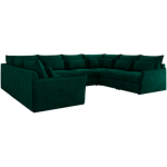 Narożnik - VERSO U 8M - uniwersalny - ciemnozielony, welvet