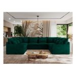 Narożnik - VERSO U 8M - uniwersalny - ciemnozielony, welvet