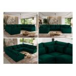 Narożnik - VERSO U 8M - uniwersalny - ciemnozielony, welvet