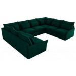 Narożnik - VERSO U 8M - uniwersalny - ciemnozielony, welvet