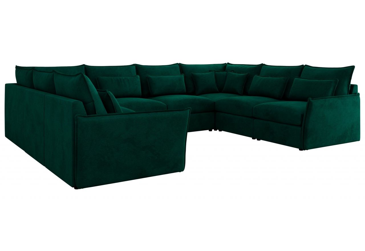 Narożnik - VERSO U 8M - uniwersalny - ciemnozielony, welvet