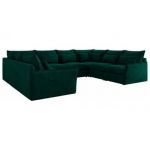 Narożnik - VERSO U 8M - uniwersalny - ciemnozielony, welvet