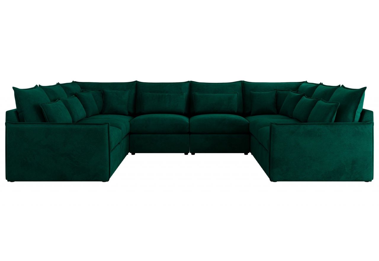 Narożnik - VERSO U 8M - uniwersalny - ciemnozielony, welvet