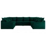 Narożnik - VERSO U 8M - uniwersalny - ciemnozielony, welvet
