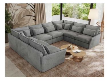 Narożnik - VERSO U 8M - uniwersalny - jasnoszary, welvet