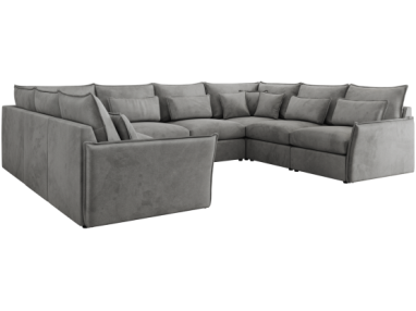 Narożnik - VERSO U 8M - uniwersalny - jasnoszary, welvet