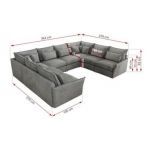 Narożnik - VERSO U 8M - uniwersalny - jasnoszary, welvet