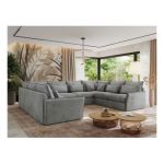 Narożnik - VERSO U 8M - uniwersalny - jasnoszary, welvet