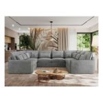 Narożnik - VERSO U 8M - uniwersalny - jasnoszary, welvet