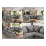 Narożnik - VERSO U 8M - uniwersalny - jasnoszary, welvet