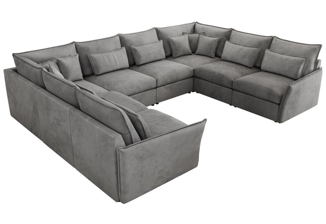 Narożnik - VERSO U 8M - uniwersalny - jasnoszary, welvet