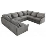 Narożnik - VERSO U 8M - uniwersalny - jasnoszary, welvet