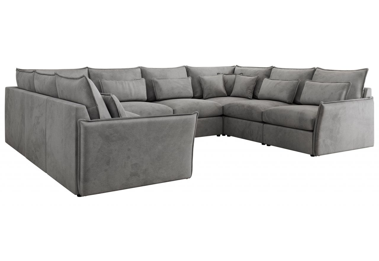 Narożnik - VERSO U 8M - uniwersalny - jasnoszary, welvet