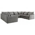 Narożnik - VERSO U 8M - uniwersalny - jasnoszary, welvet