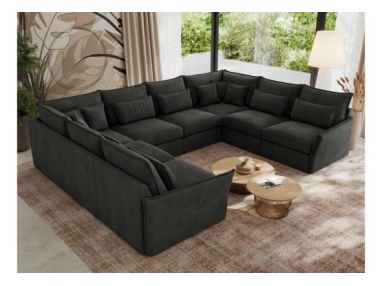 Narożnik - VERSO U 8M - uniwersalny - ciemnoszary, welvet